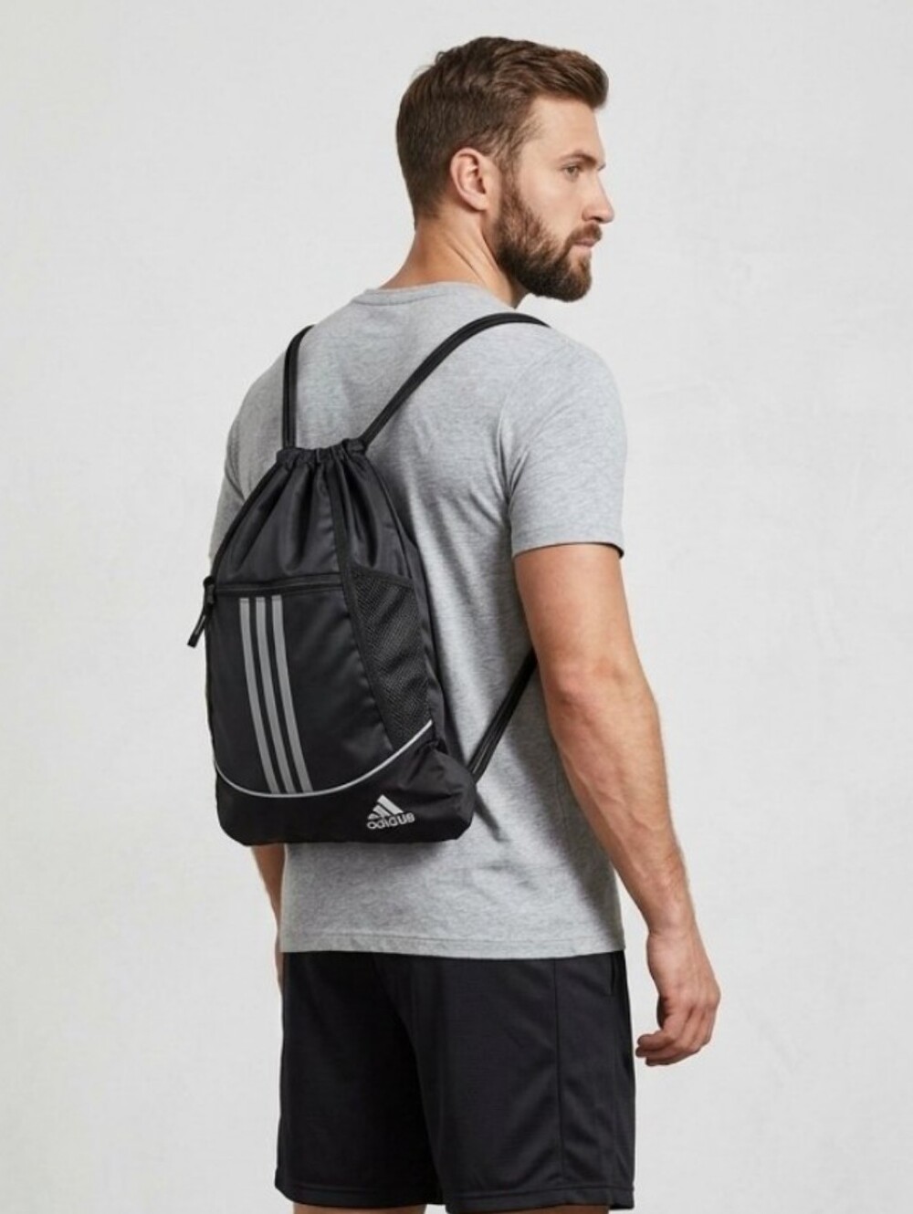 adidas Alliance II Sackpack Drawstring Backpack Bag Black Silver